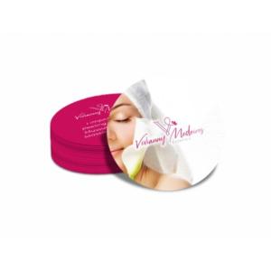 Card com Corte Especial Triplex 250g 6x6cm 4x4 Verniz UV Total Frente Corte Especial * Tamanho da arte 7x7cm