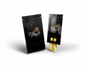 Cartela Biju 8,5x4,5cm Triplex 250g 8,5x4,5cm 4x0 Verniz UV Total Frente Corte Especial * Tamanho da arte 9x5cm